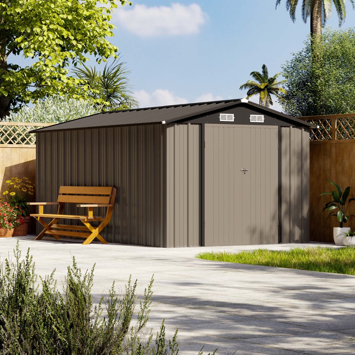 Patiowell 8 x 12 Outdoor Storage Shed with Shelf, Easy Installation