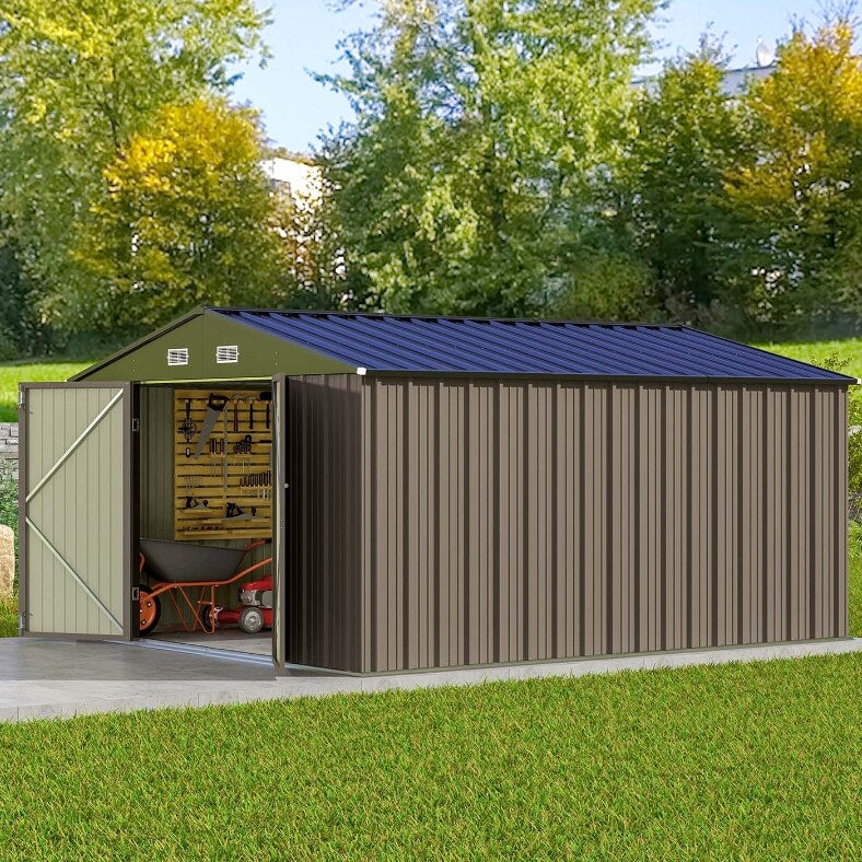 Patiowell 8 x 12 Outdoor Storage Shed with Shelf, Easy Installation