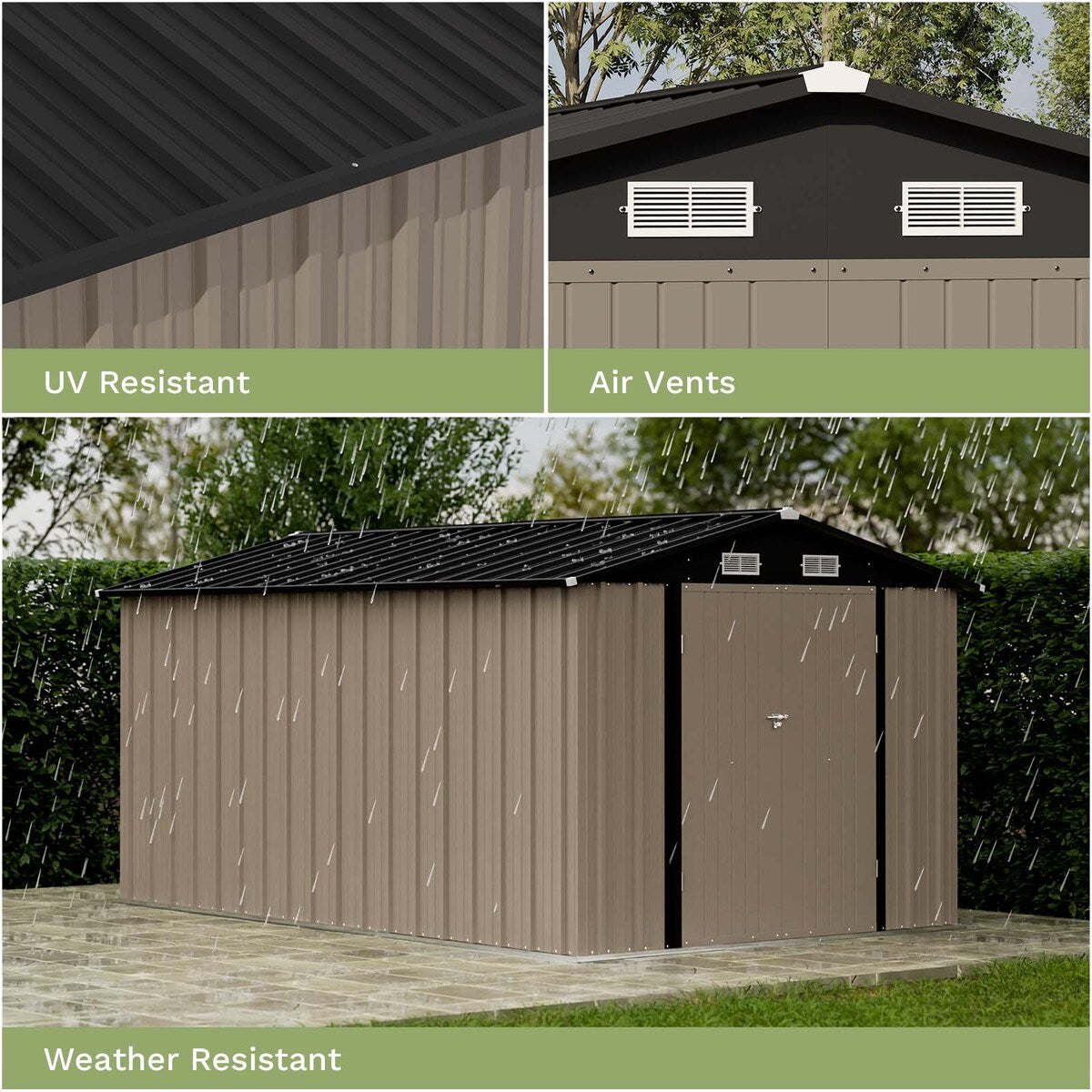 Patiowell 8 x 12 Outdoor Storage Shed with Shelf, Easy Installation