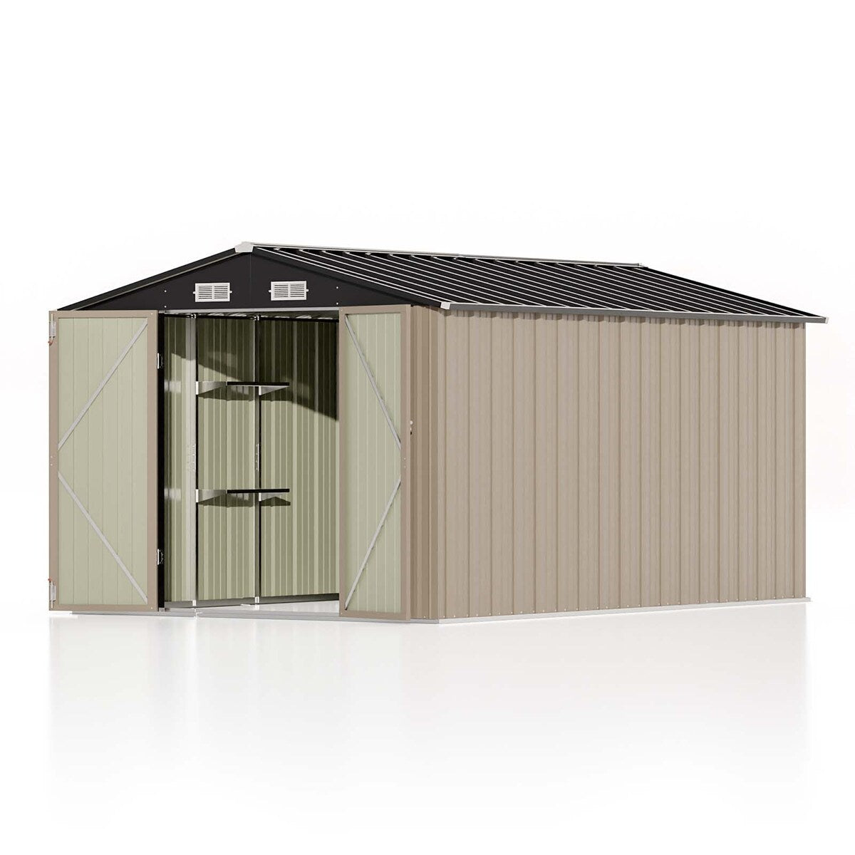 Patiowell 8 x 12 Outdoor Storage Shed with Shelf, Easy Installation