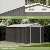 Patiowell 8 x 12 Outdoor Storage Shed with Shelf, Easy Installation