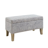 Patrice Stone Upholstered Storage Ottoman Bench