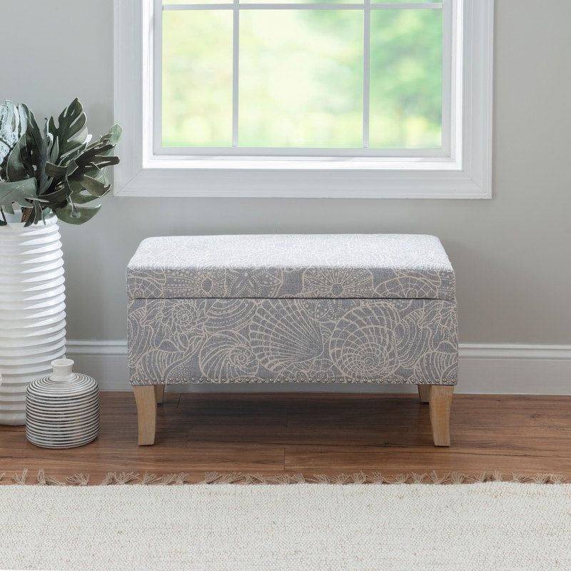 Patrice Stone Upholstered Storage Ottoman Bench