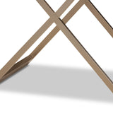 Baxton Studio Patricia Modern and Contemporary Wood and Powder Coated Brass Effect Metal 1-Drawer End Table