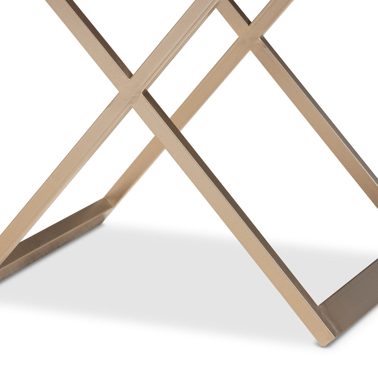 Baxton Studio Patricia Modern and Contemporary Wood and Powder Coated Brass Effect Metal 1-Drawer End Table