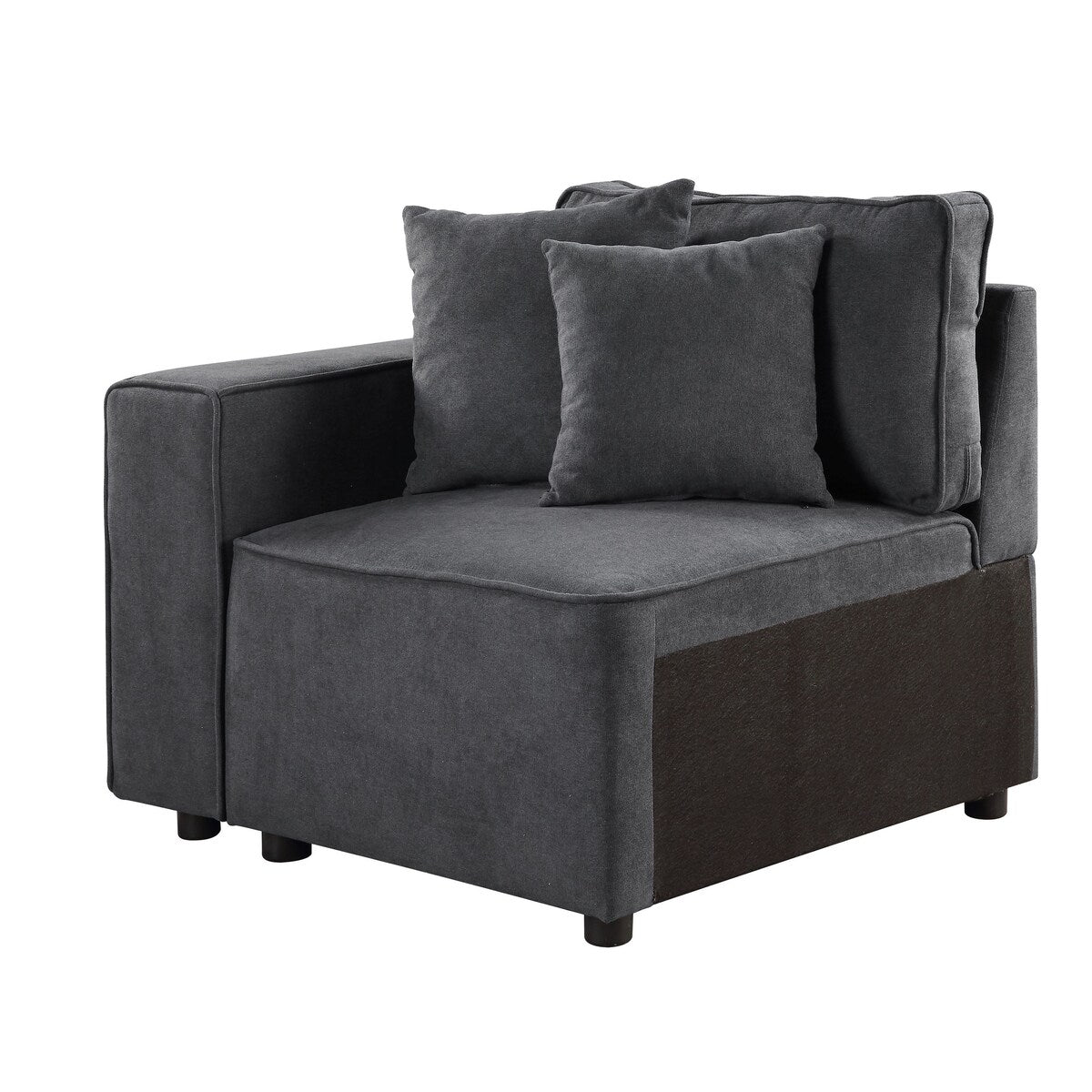 Patrick Grey Left Facing Loose Back Accent Chair