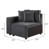 Patrick Grey Left Facing Loose Back Accent Chair