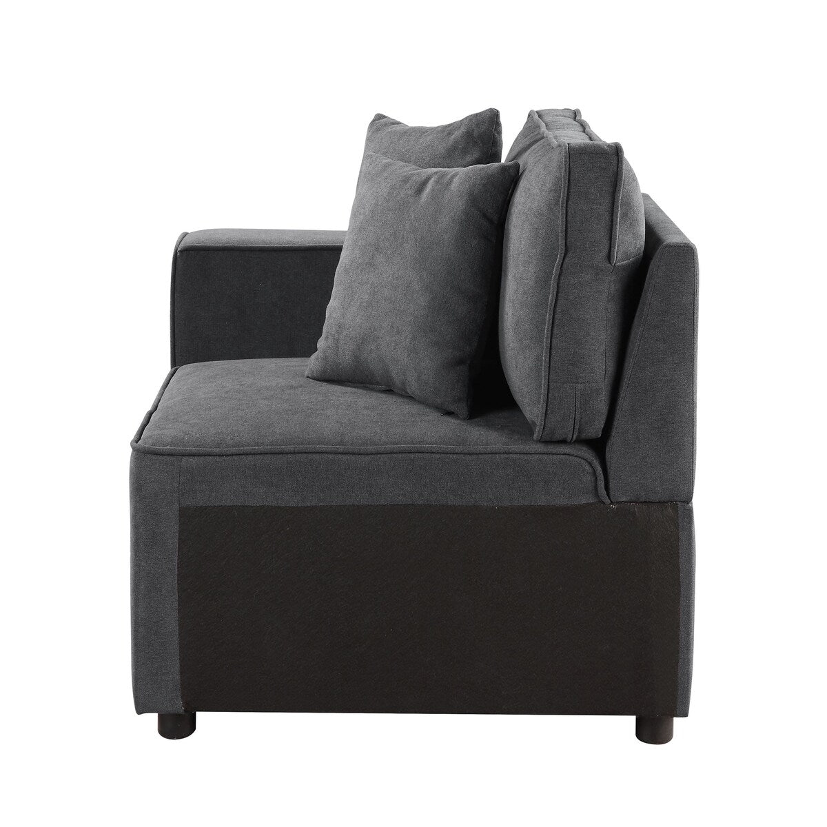 Patrick Grey Left Facing Loose Back Accent Chair