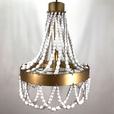 White Beaded Retro Pendant Light - 18.4"x 18.4"x 26.4"