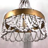 White Beaded Retro Pendant Light - 18.4"x 18.4"x 26.4"