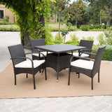 Patterson Outdoor 5-piece Wicker Dining Set with Cushions by Christopher Knight Home