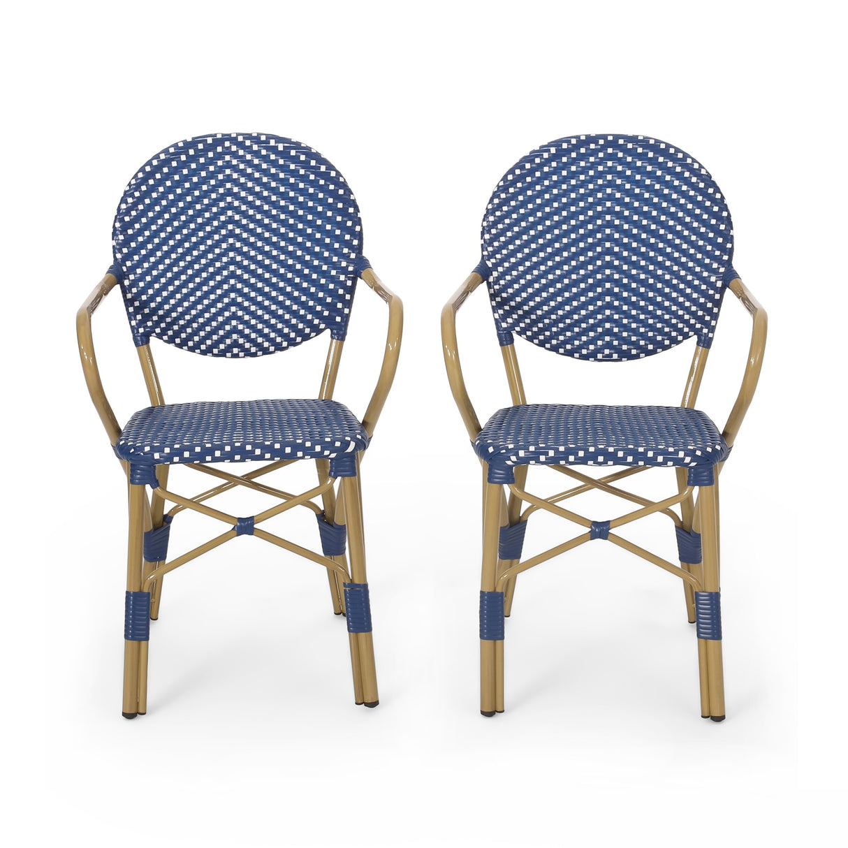 Paul Outdoor French Cafe Chair (Set of 2) by Christopher Knight Home - 21.50" L x 22.50" W x 35.75" H