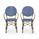 Paul Outdoor French Cafe Chair (Set of 2) by Christopher Knight Home - 21.50" L x 22.50" W x 35.75" H