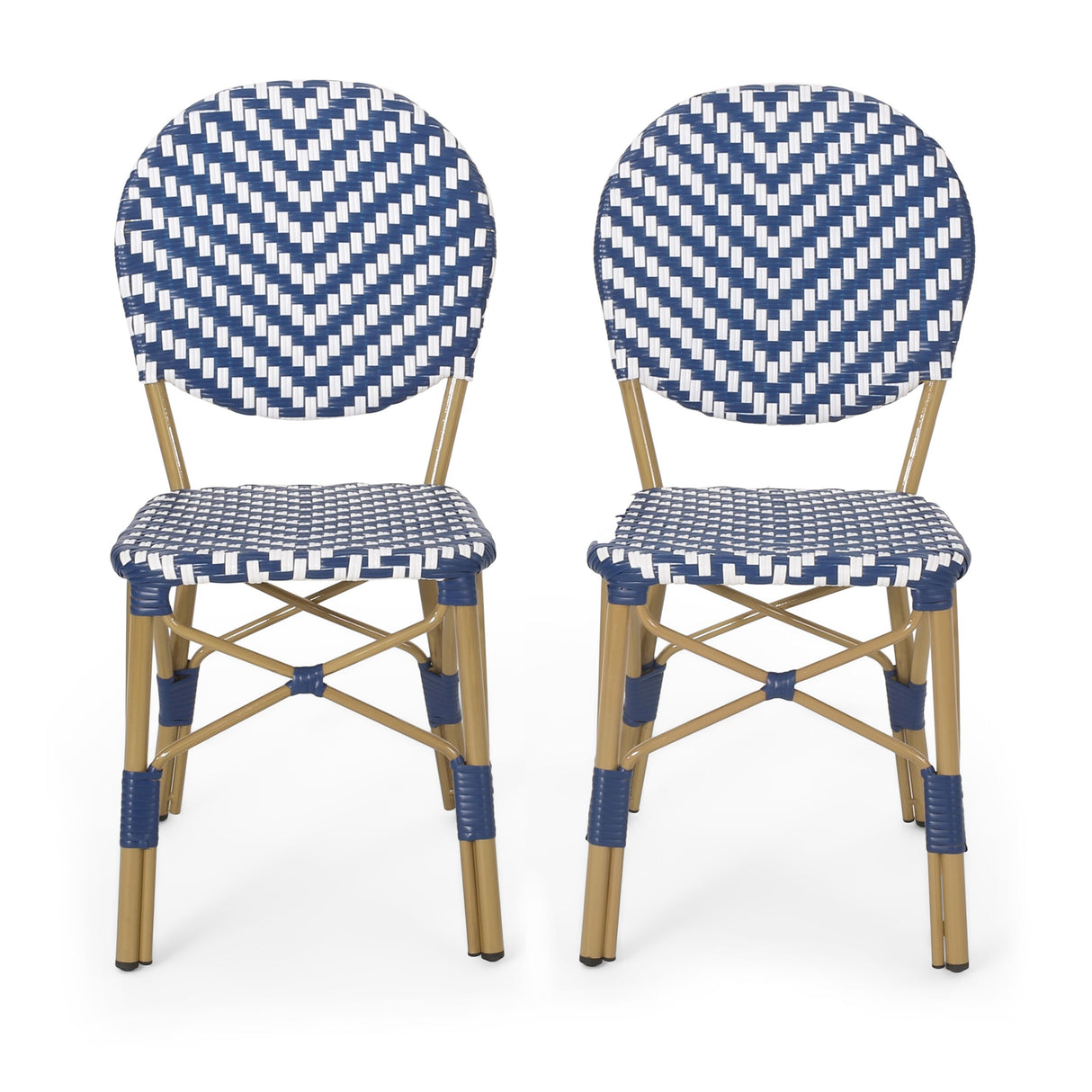 Paul Outdoor French Cafe Chair (Set of 2) by Christopher Knight Home - 21.50" L x 22.50" W x 35.75" H