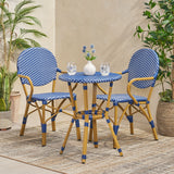 Paul Outdoor Aluminum and Wicker Outdoor French Cafe Set by Christopher Knight Home