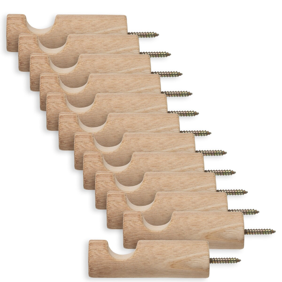 Paulownia Wood Wall Hook, Set of 12