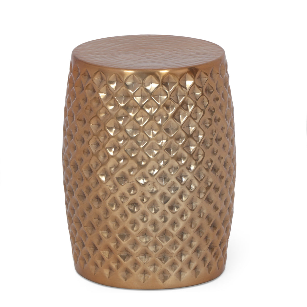 Pausch Boho Glam Handcrafted Hammered Aluminum Side Table by Christopher Knight Home - 12.00" L x 12.00" W x 16.00" H
