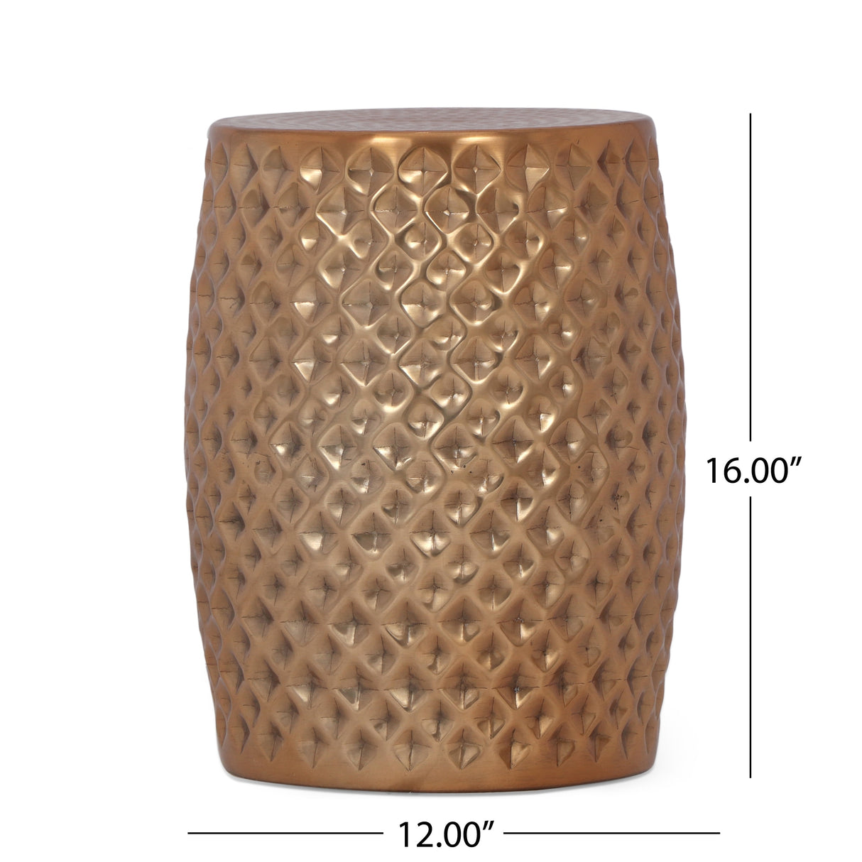 Pausch Boho Glam Handcrafted Hammered Aluminum Side Table by Christopher Knight Home - 12.00" L x 12.00" W x 16.00" H