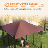 PawHut 4.6' x 5' Dog Kennel Outdoor with Waterproof Cover, Dog Playpen for Small and Medium-Sized Dogs