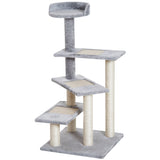 PawHut 40" 5-Level Revolving Stair Cat Tree Scratcher Climbing Activity Tower with Play Center and Resting Perch, Grey