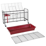 PawHut 42" Metal Wire Small Animal Pet Cage with Wheels
