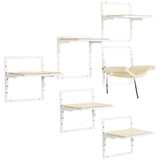 PawHut 6-pc Modern Cat Wall Shelves for Indoor Cats, Height Adjustable Jumping Platforms & Cat Hammock