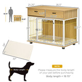 PawHut Dog Crate Furniture with 2 Drawers, Furniture Style Dog Crate End Table Indoor with Soft Cushion, Door for Medium Dogs