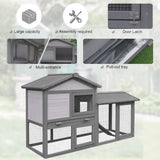 PawHut Rabbit Hutch, Wooden Bunny Hutch, Guinea Pig Cage