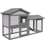 PawHut Rabbit Hutch, Wooden Bunny Hutch, Guinea Pig Cage