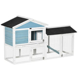 PawHut Rabbit Hutch, Wooden Bunny Hutch, Guinea Pig Cage