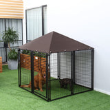 PawHut Lockable Dog House Kennel with Water-resistant Roof for Small and Medium Small Sized Pets