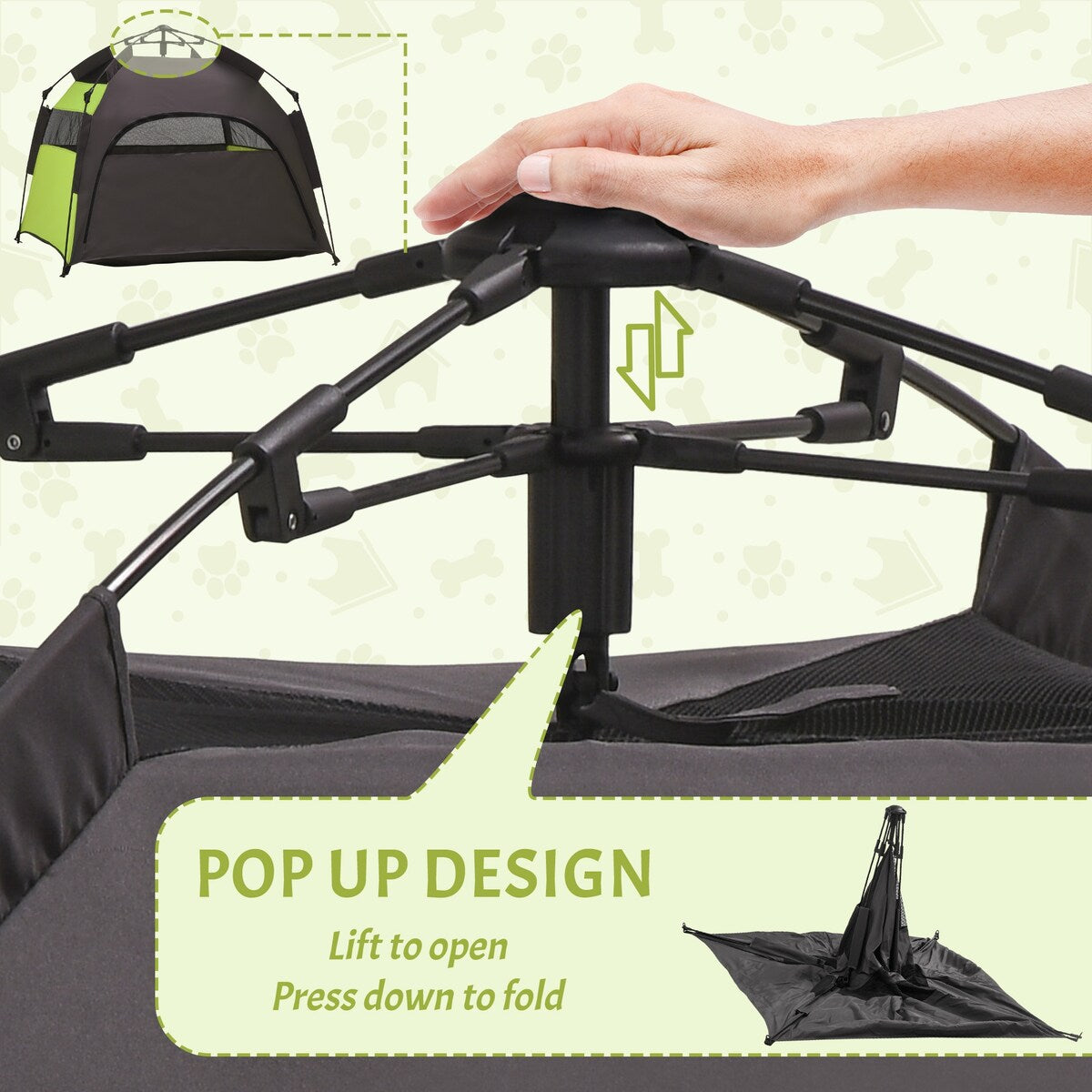 PawHut Pop Up Dog Tent for Extra Large and Large Dogs, Portable Pet Camping Tent with Carrying Bag for Beach, Backyard, Home