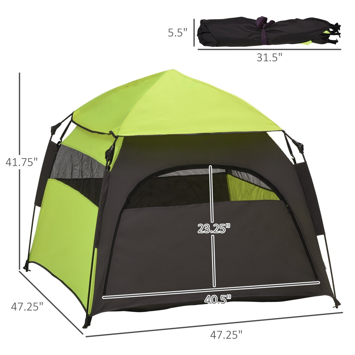 PawHut Pop Up Dog Tent for Extra Large and Large Dogs, Portable Pet Camping Tent with Carrying Bag for Beach, Backyard, Home