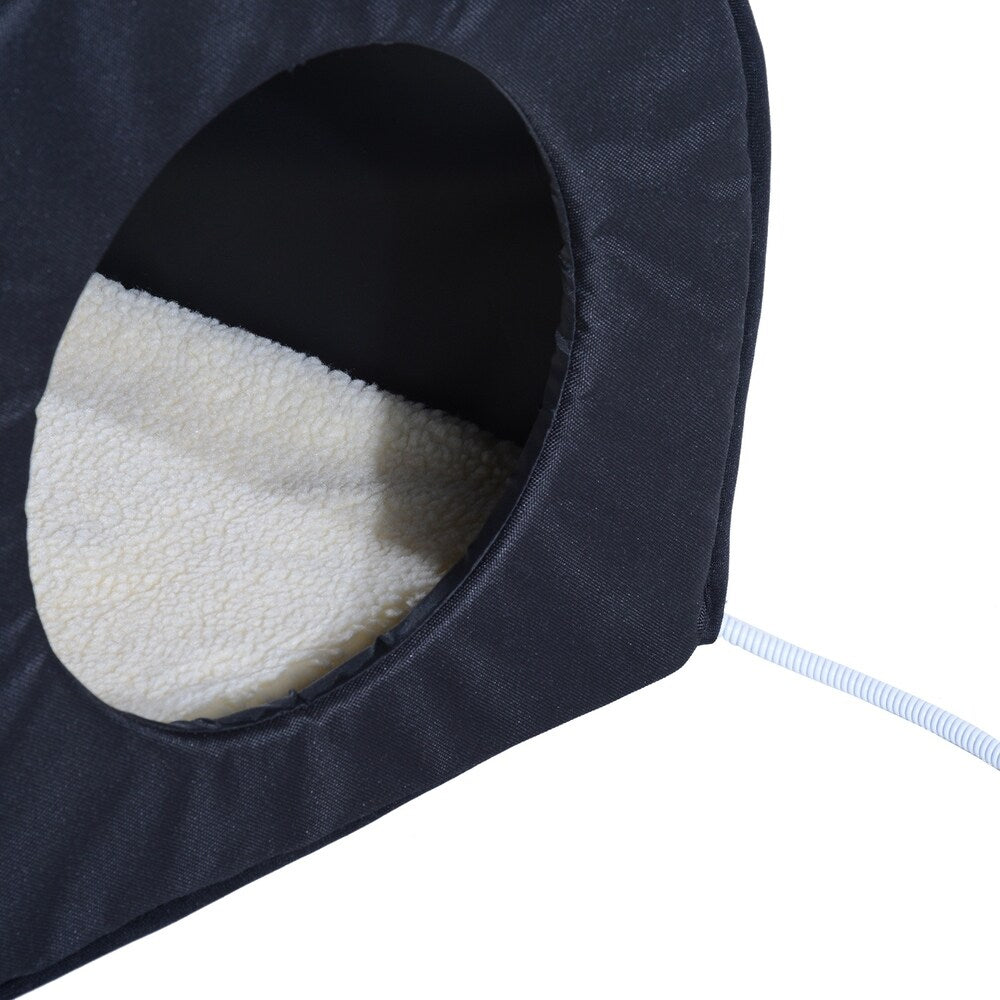 Pawhut Heated Outdoor Cat House - Black