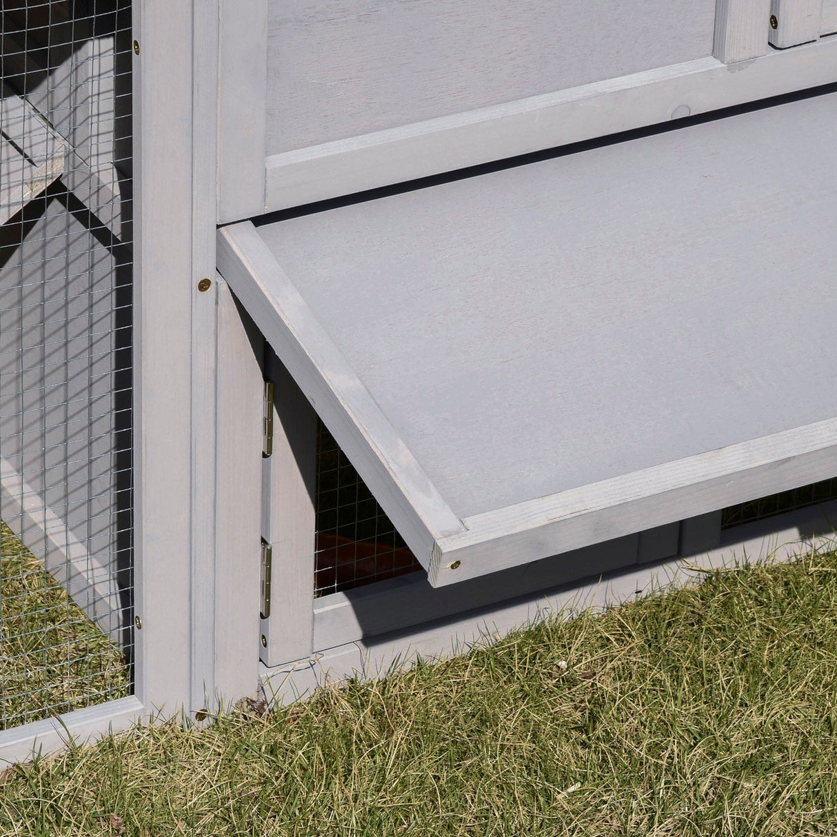 PawHut 83" Wooden Rabbit Hutch Large Bunny Hutch House with Double Run, Removable Tray and Waterproof Roof for Outdoor