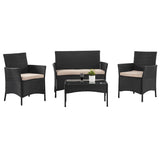 Pax Modern 4-Piece Rattan Outdoor Conversation Seating Set by Furniture of America