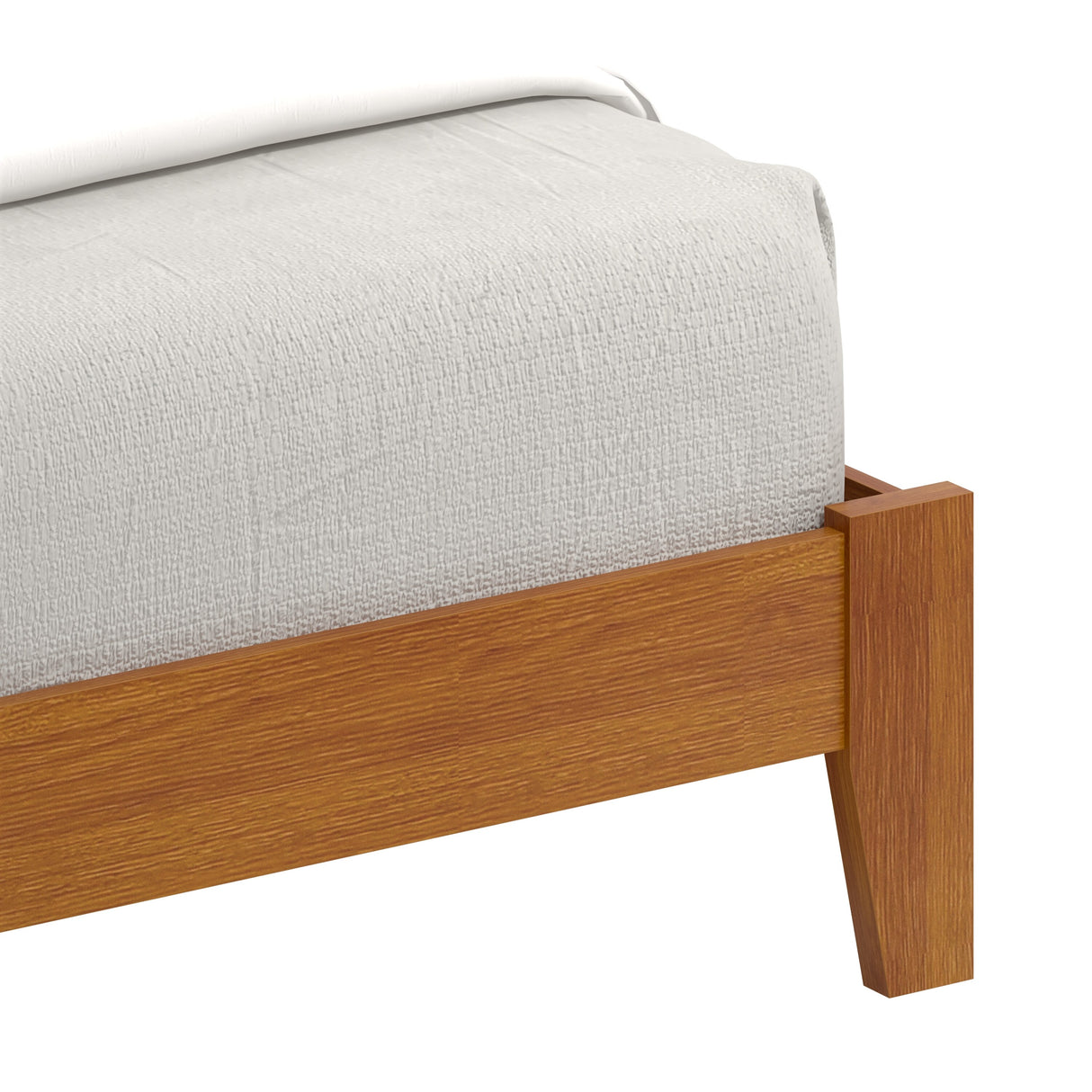 GALANO Layton Amber Walnut Wood Frame Queen Platform Platform Bed with Headboard