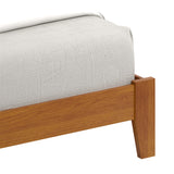GALANO Layton Amber Walnut Wood Frame Queen Platform Platform Bed with Headboard