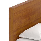 GALANO Layton Amber Walnut Wood Frame Queen Platform Platform Bed with Headboard