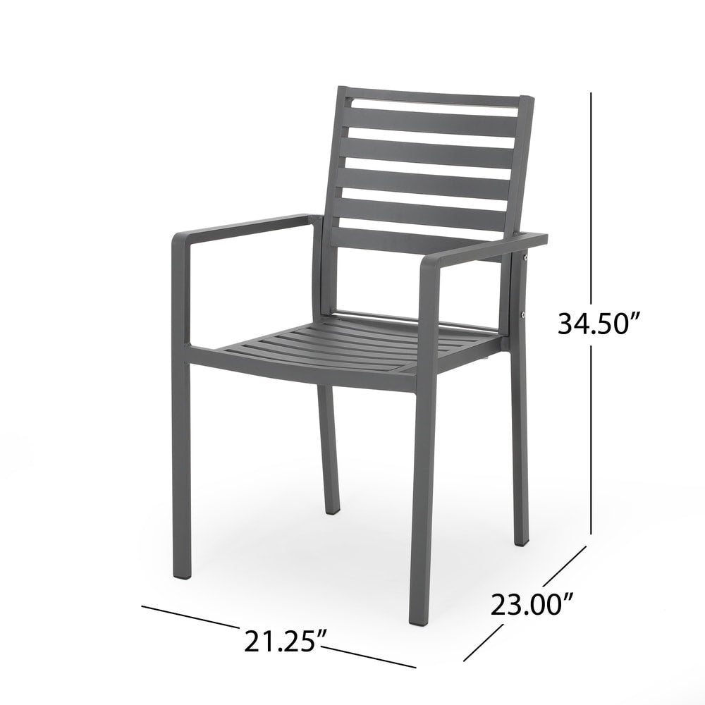 Paz 6 Seater Aluminum Dining Set by Christopher Knight Home