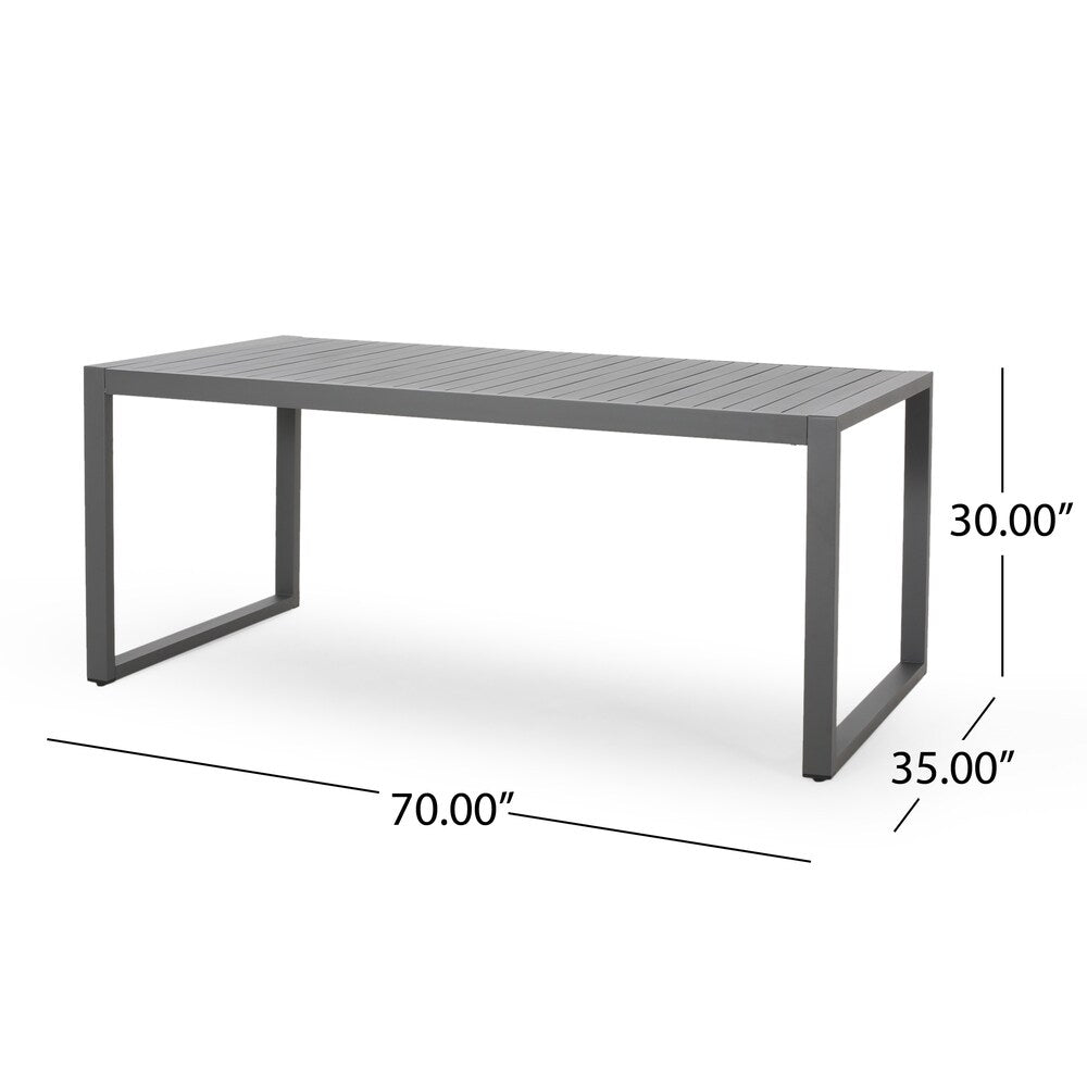 Paz 6 Seater Aluminum Dining Set by Christopher Knight Home