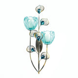 Peacock Bloom Candle Wall Sconce - Double - 6"Lx5.75"Wx14.25"H