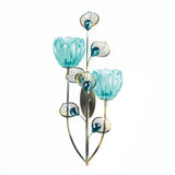 Peacock Bloom Candle Wall Sconce - Double - 6"Lx5.75"Wx14.25"H