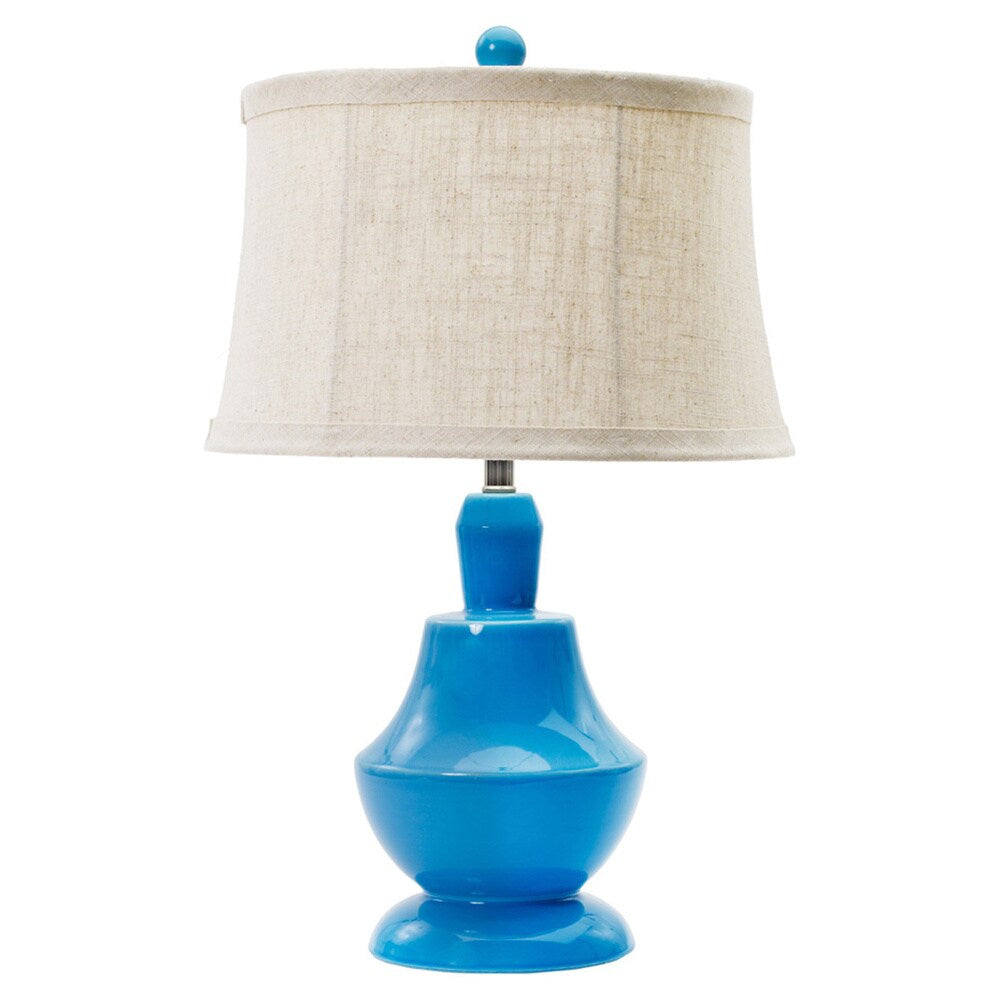 Peacock Blue 24.5-inch Ceramic Table Lamp