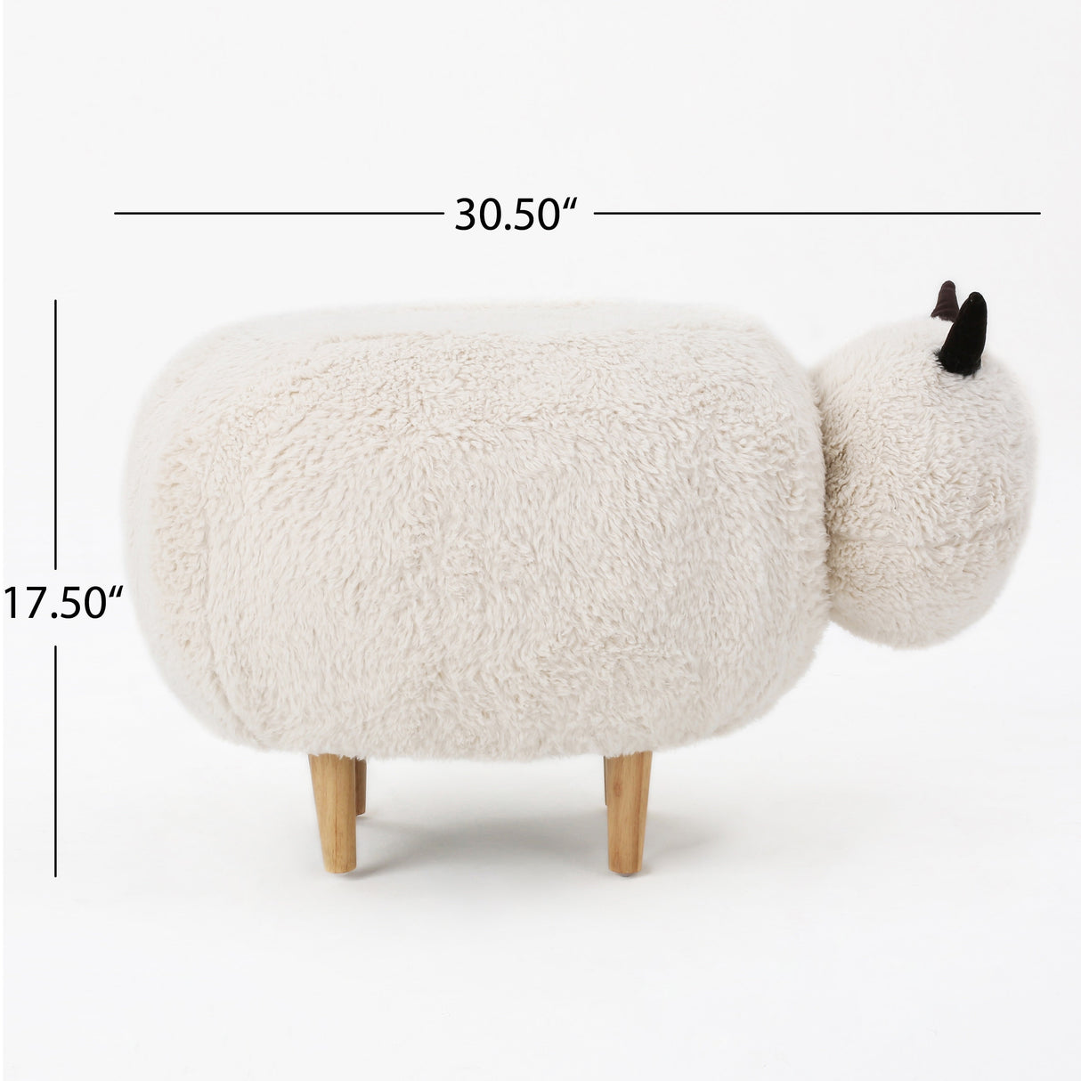 Pearcy Faux Fur Sheep Ottoman by Christopher Knight Home