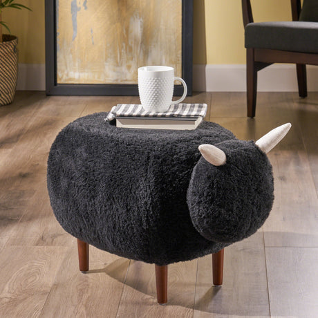Pearcy Faux Fur Sheep Ottoman by Christopher Knight Home