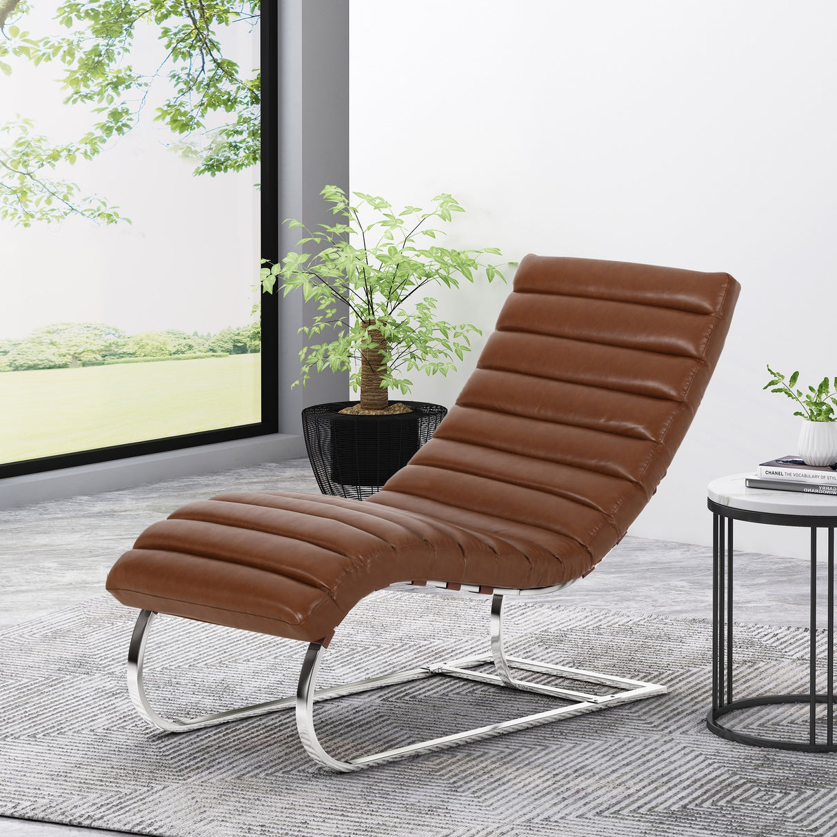 Pearsall Channel Stitch Chaise Lounge by Christopher Knight Home