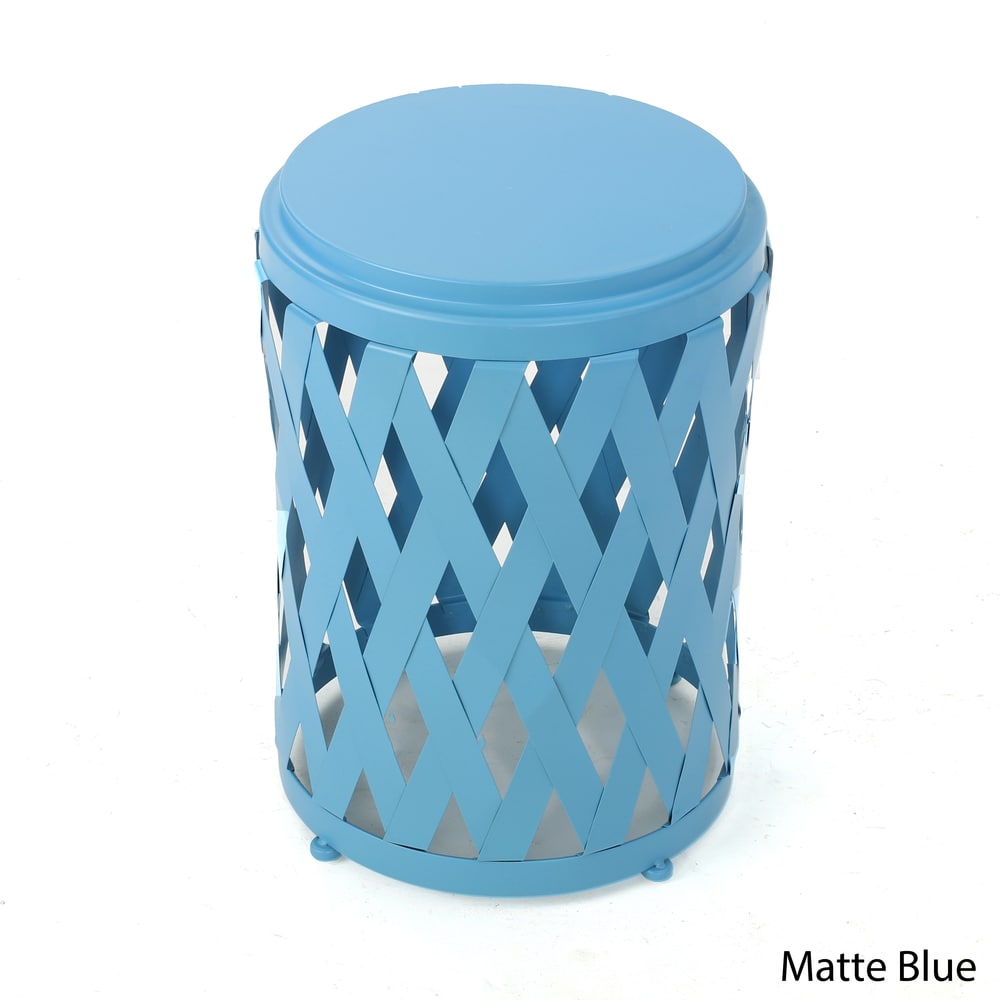 Pecola 12-inch Round Lattice Side Table by Christopher Knight Home - 11.75"L x 11.75"W x 18"H