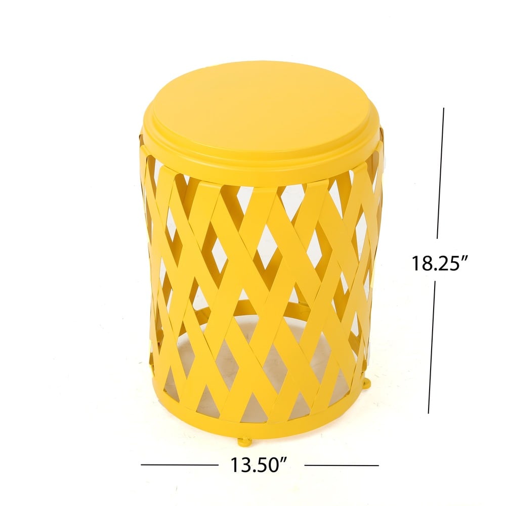 Pecola 12-inch Round Lattice Side Table by Christopher Knight Home - 11.75"L x 11.75"W x 18"H