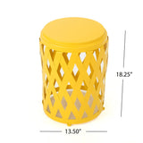 Pecola 12-inch Round Lattice Side Table by Christopher Knight Home - 11.75"L x 11.75"W x 18"H
